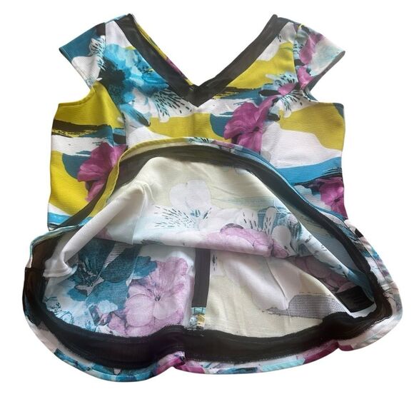 Worthington Floral V-Neck Peplum Blouse Top MT NWT - Picture 4 of 14